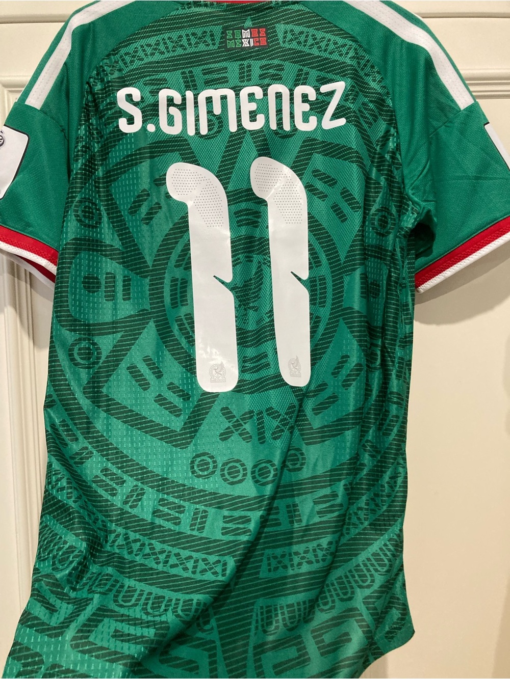 2026 World Cup Green Mexico Jersey with White Number 11 GIMENES - Picture 9 of 11